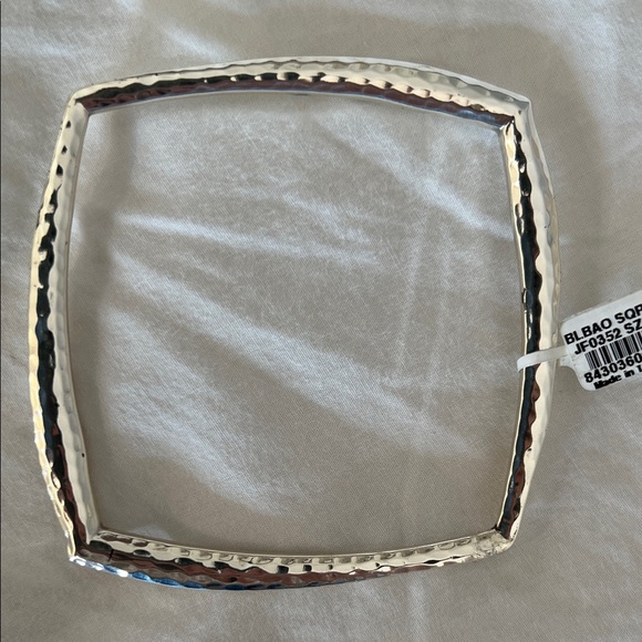 NEW Brighton Silver Textured Bangle with Blue Heart Pouch - Picture 4 of 9